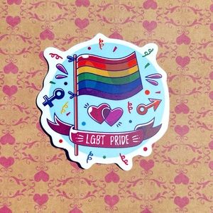 LGBT Pride Month LGBTQIA + Rainbow Vibrant Single Decor Design Accent Sticker